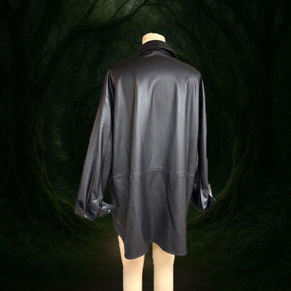 Zara Faux Leather Overshirt - Picture 2 of 6